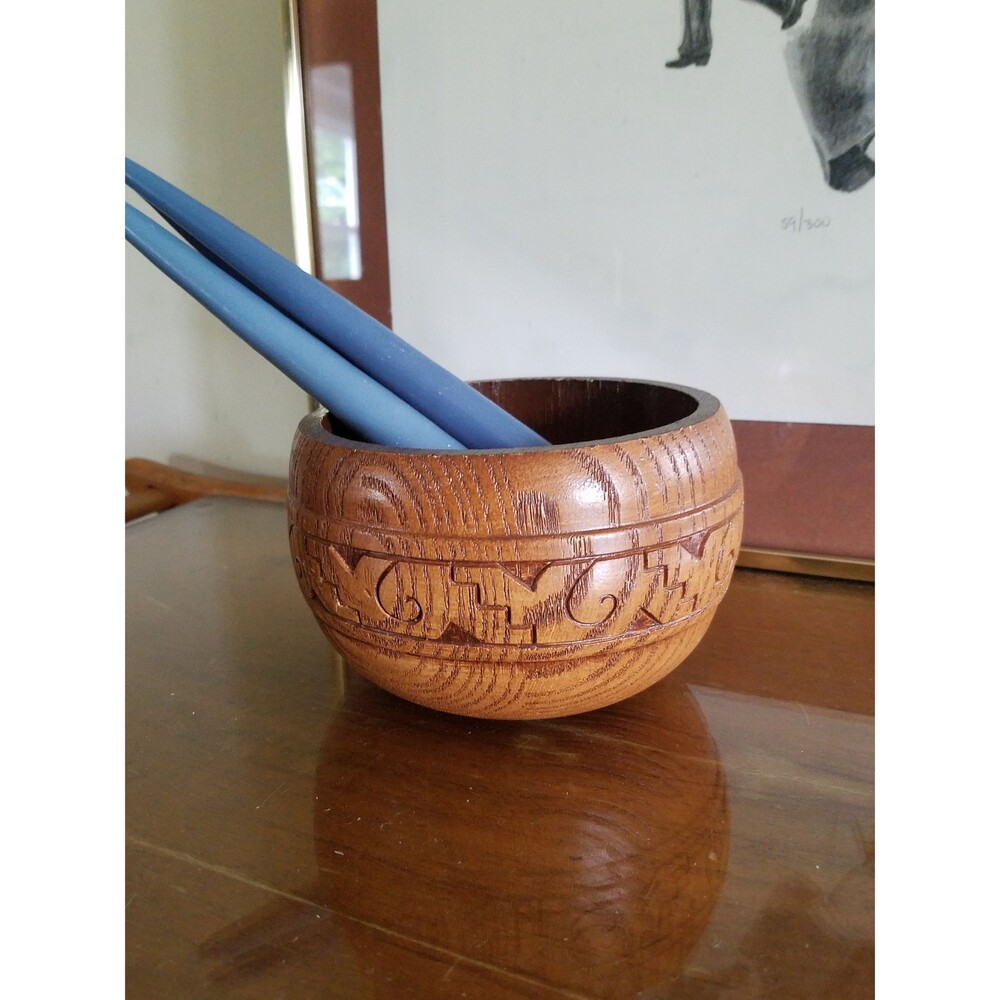 Carved Faux Wood Bowl